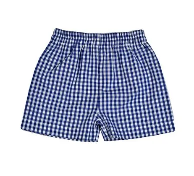 Funtasia- Navy T-Shirt Trucks with Stars and Navy Checked Shorts Set