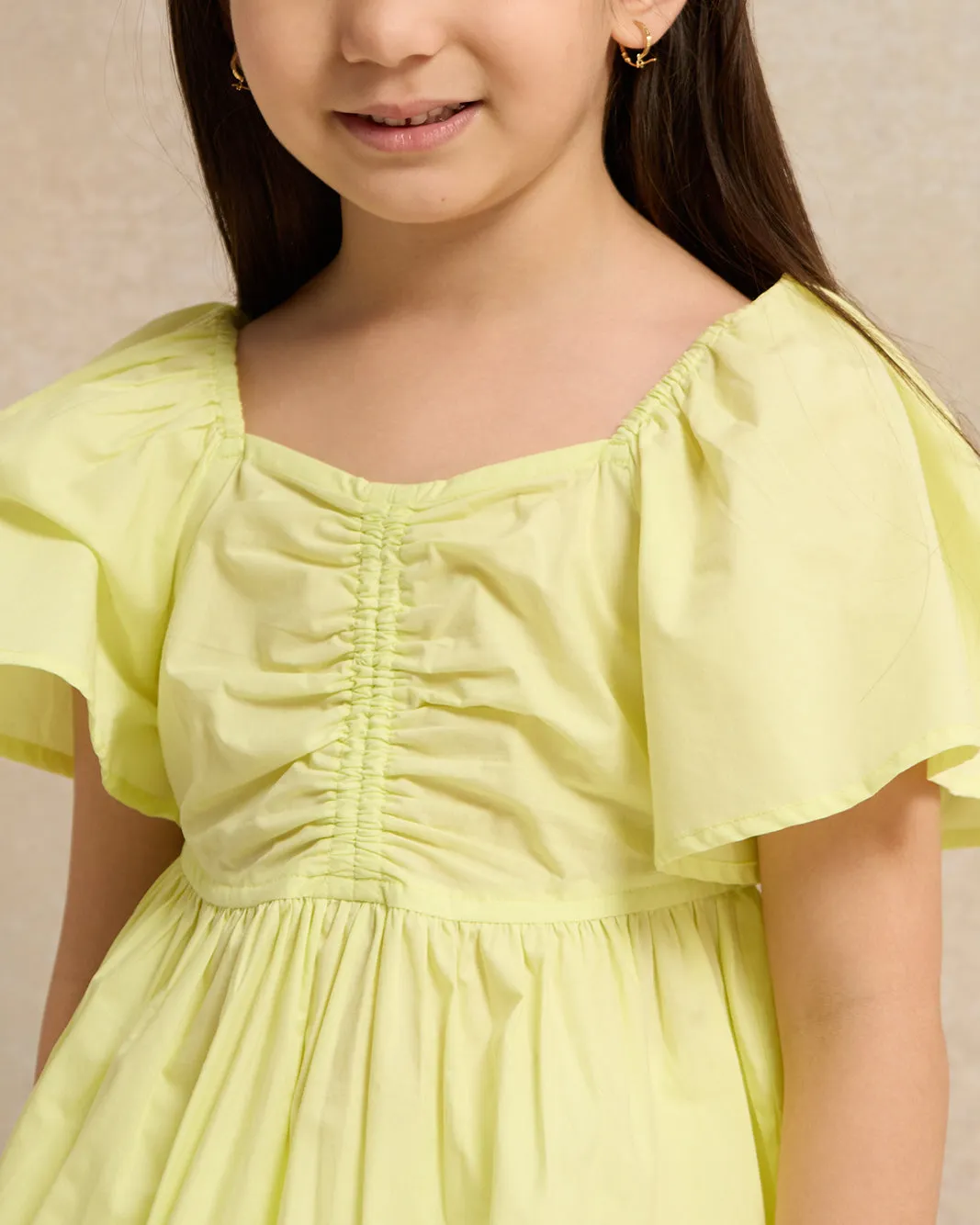 Girls Yellow Peplum Blouse