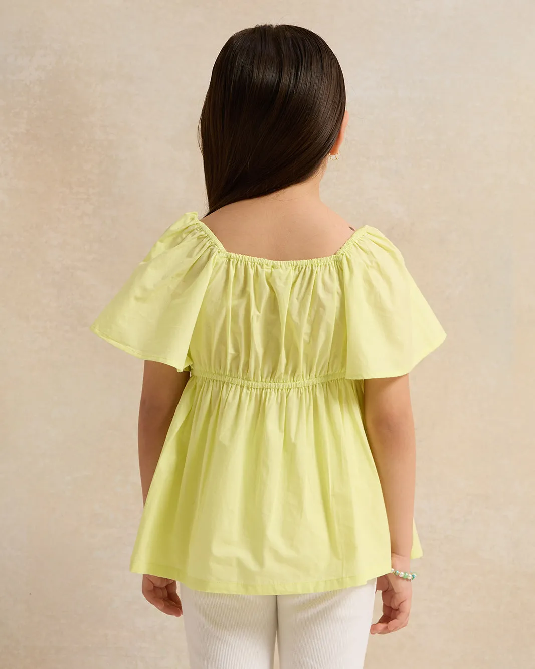 Girls Yellow Peplum Blouse