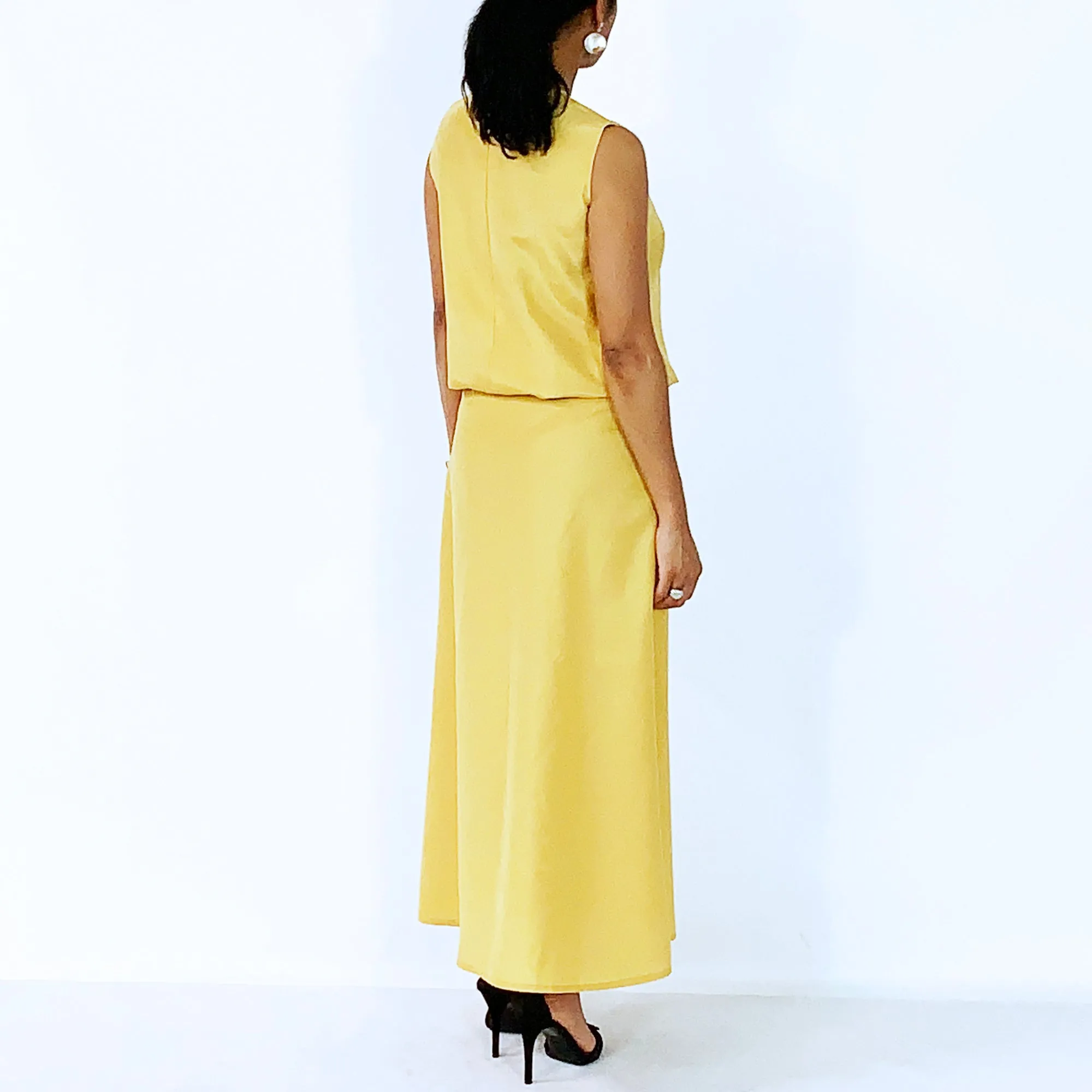 Golden Yellow  Semi 'A' Skirt | Silk | ALPHONSINA