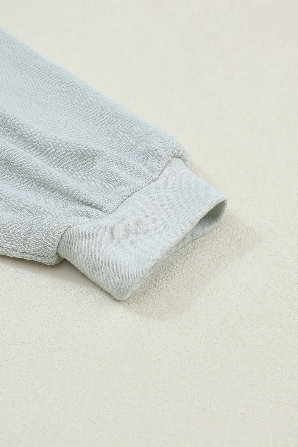 Gray Oversized Flap Pockets Button Collared Sweatshirt