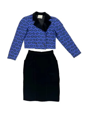 Guy Laroche Wool & Velvet Skirt Set