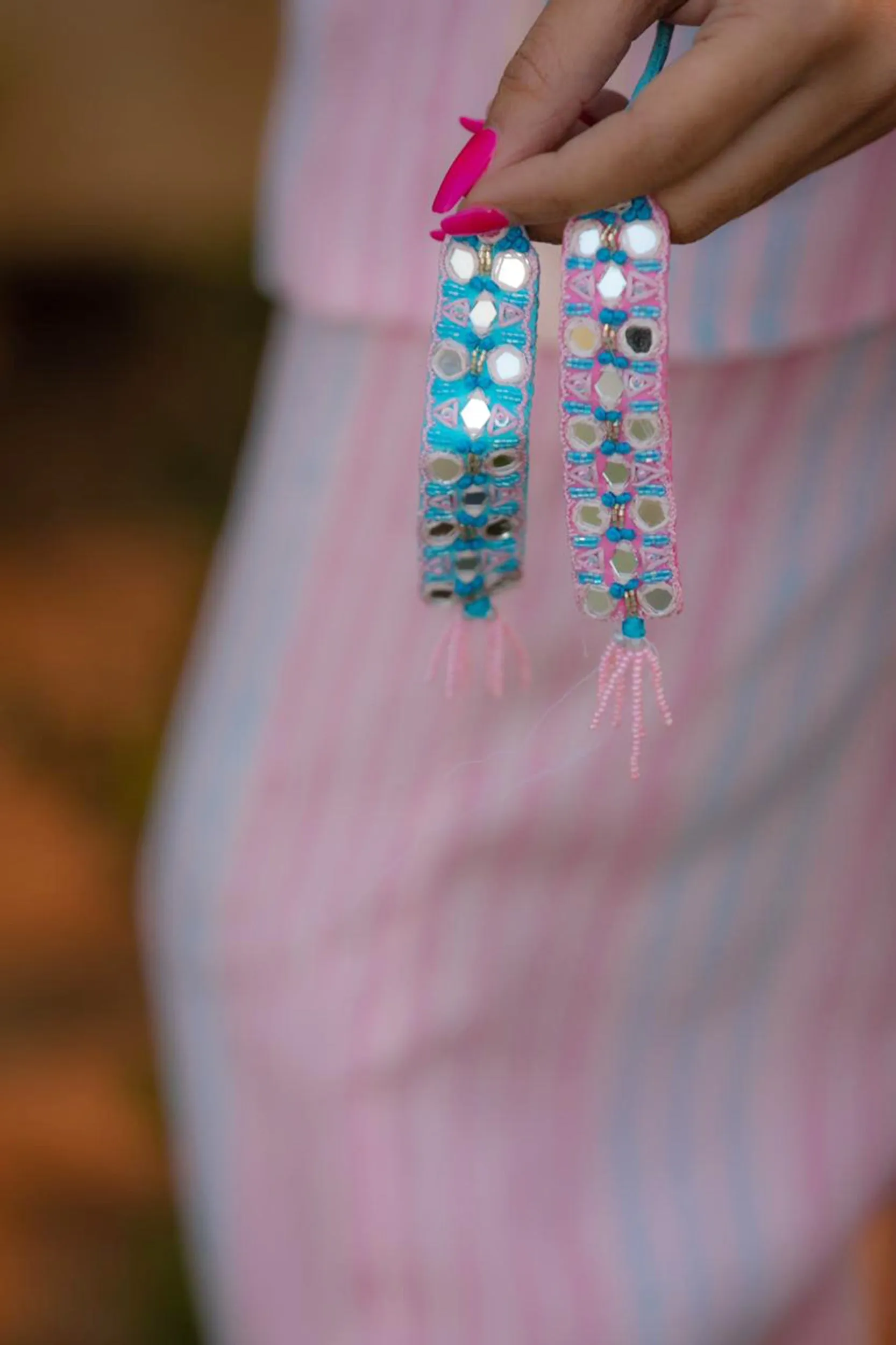 Handprinted striped Set