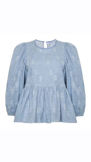 Hunter Bell- Harlow Top Blue Wash