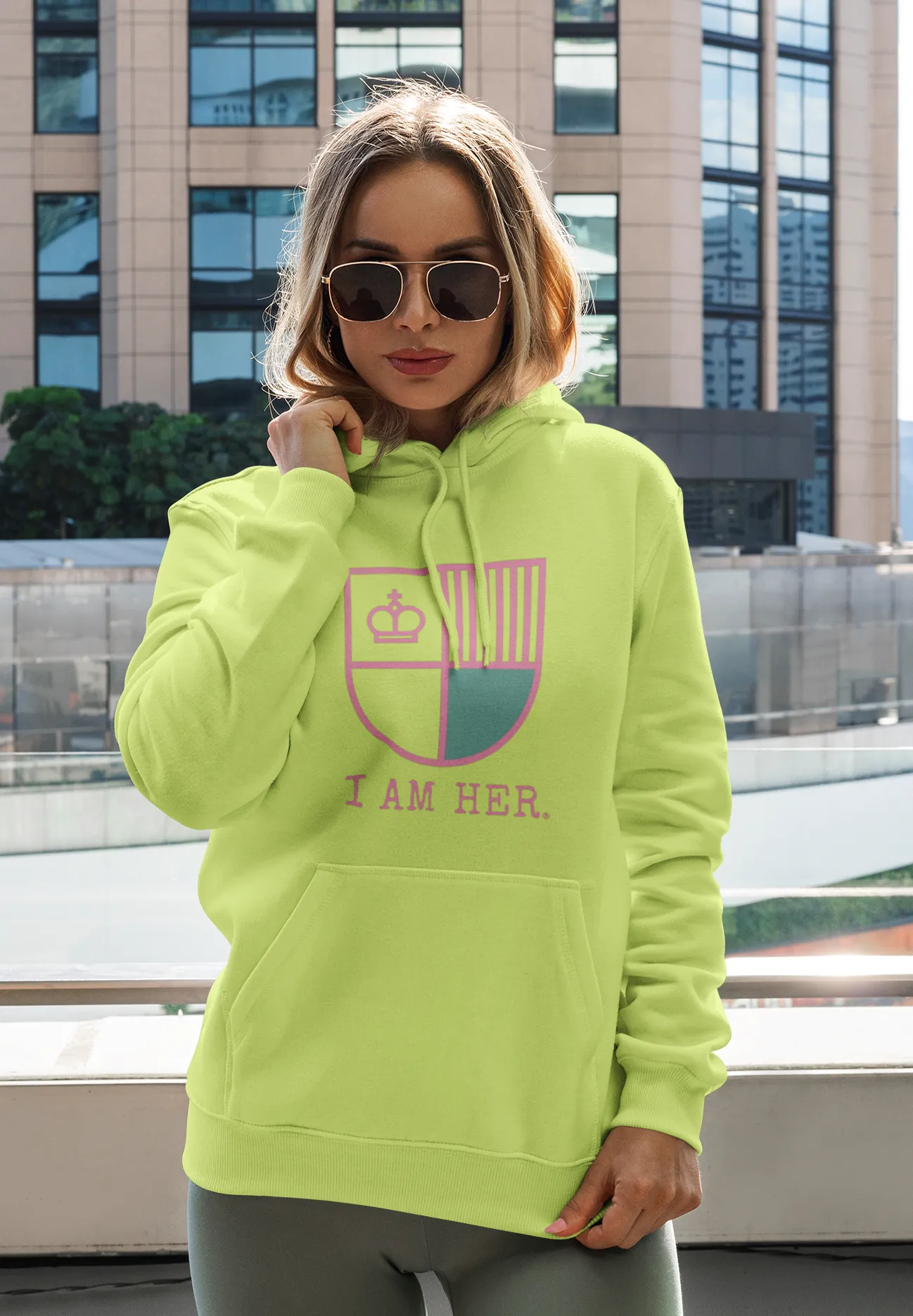 I AM HER Shield Women's Hooded Sweatshirt