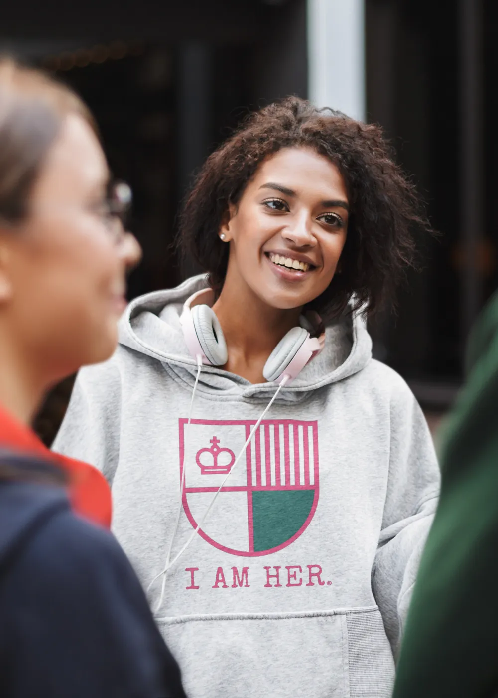 I AM HER Shield Women's Hooded Sweatshirt