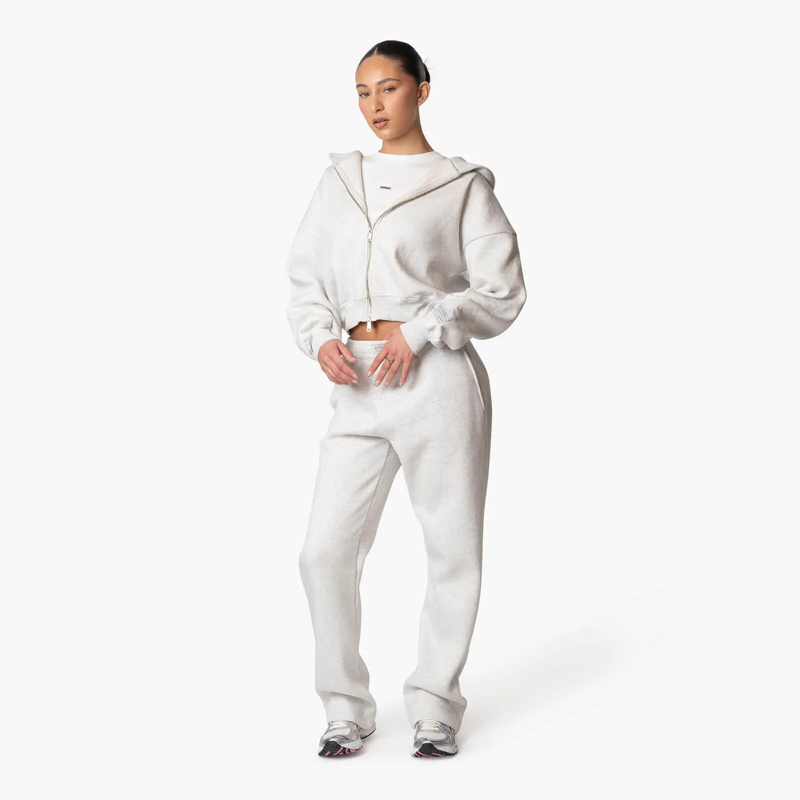 JADA ZIP HOODIE | LIGHT GREY MELEE