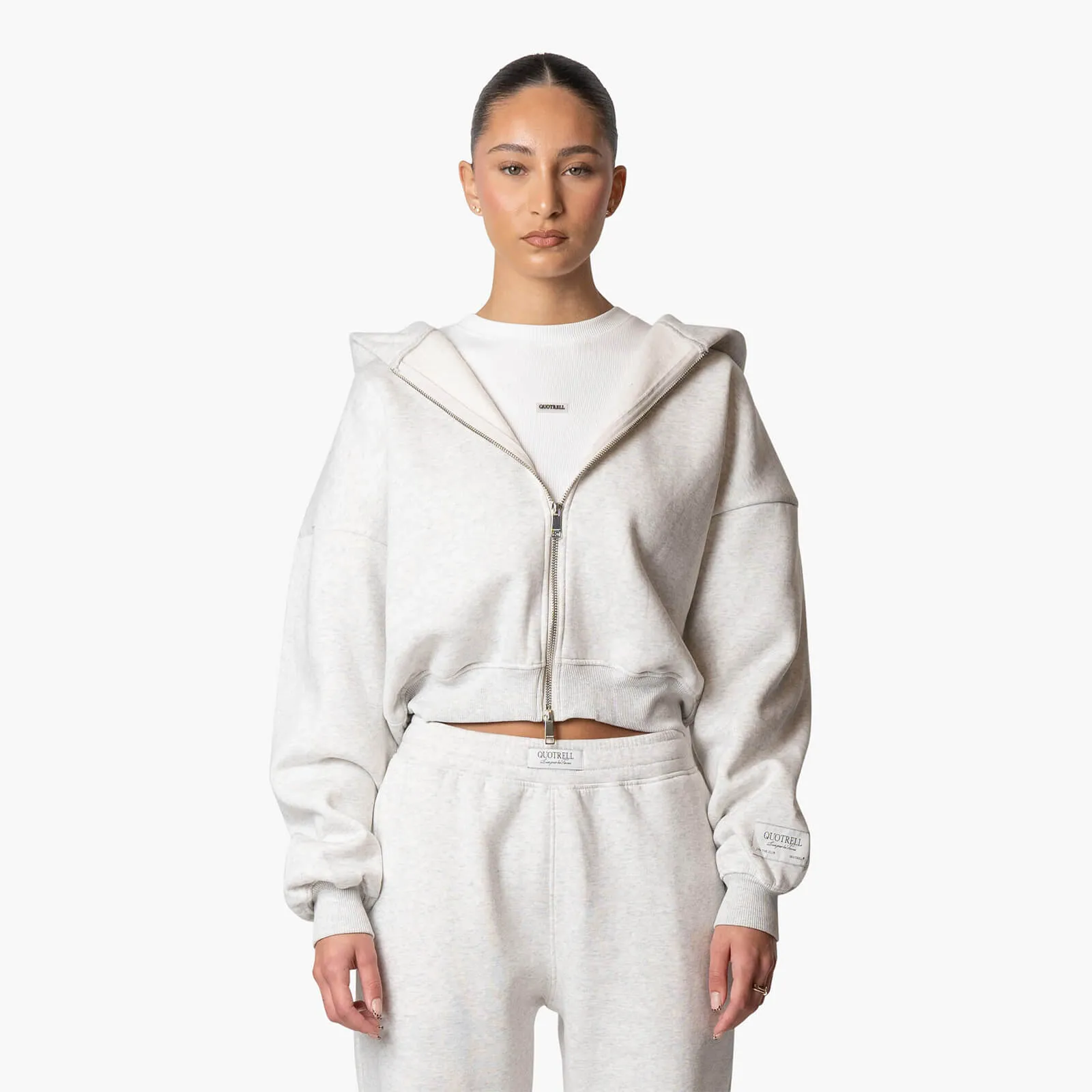 JADA ZIP HOODIE | LIGHT GREY MELEE