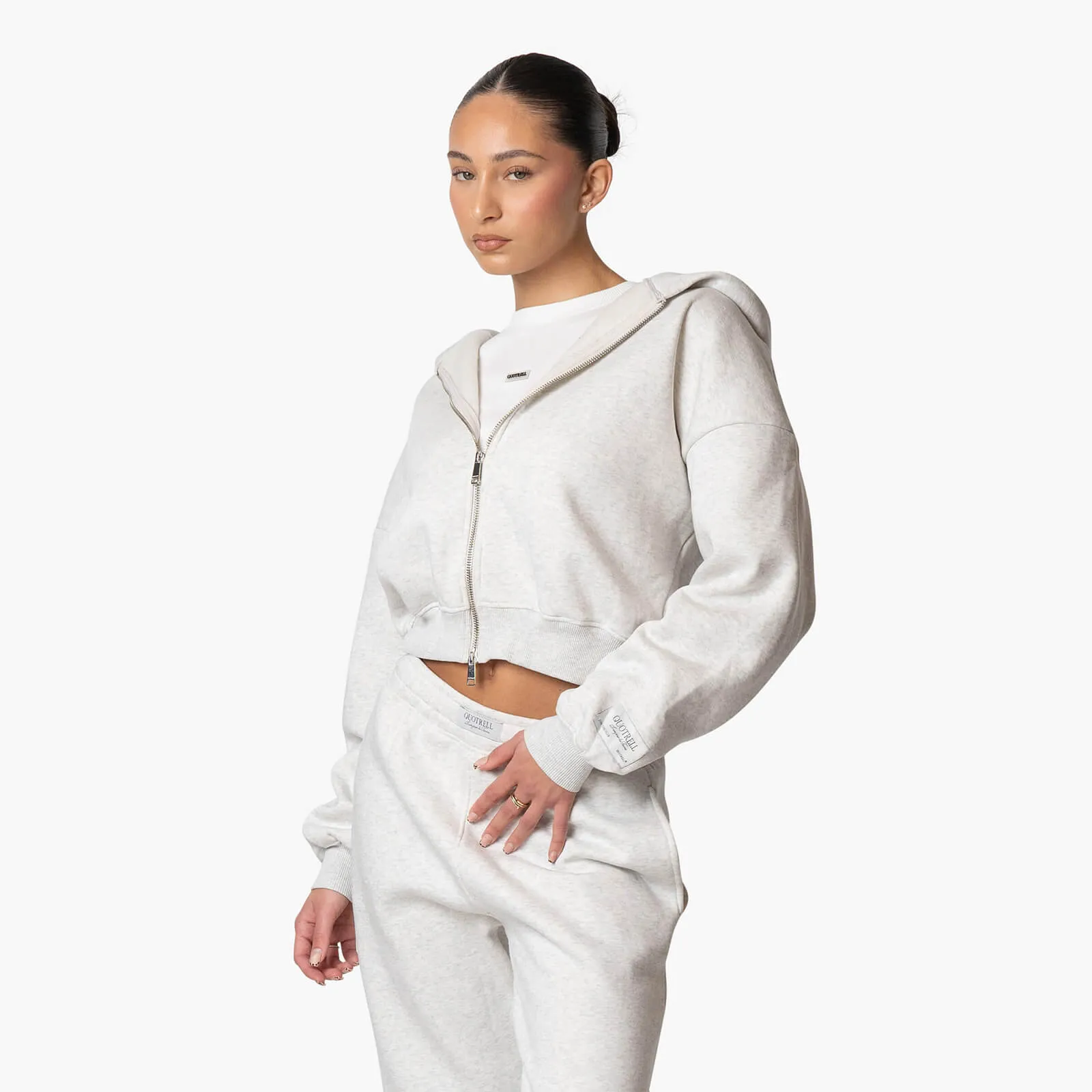 JADA ZIP HOODIE | LIGHT GREY MELEE