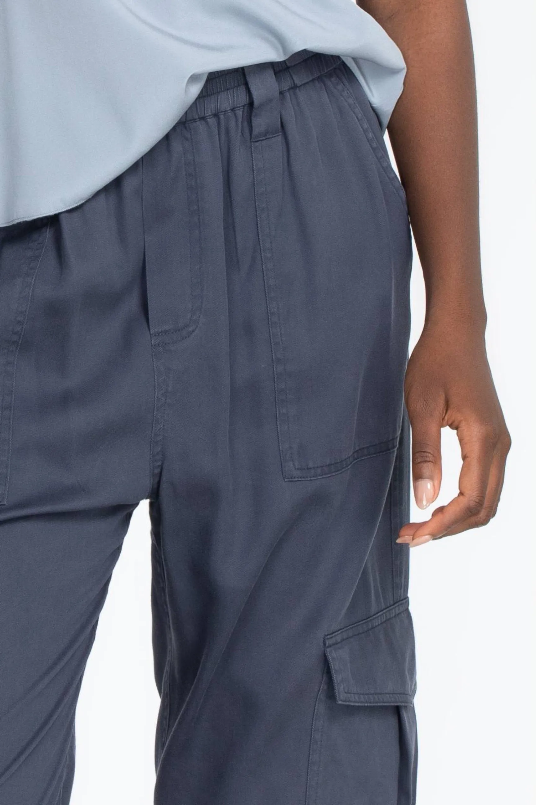 Johnny Was Blue Pull-On Cargo Pants R68922