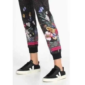 Johnny Was ONYX Crew Neck Floral Flower Sistine Tee Shirt Top Black X Large NEW