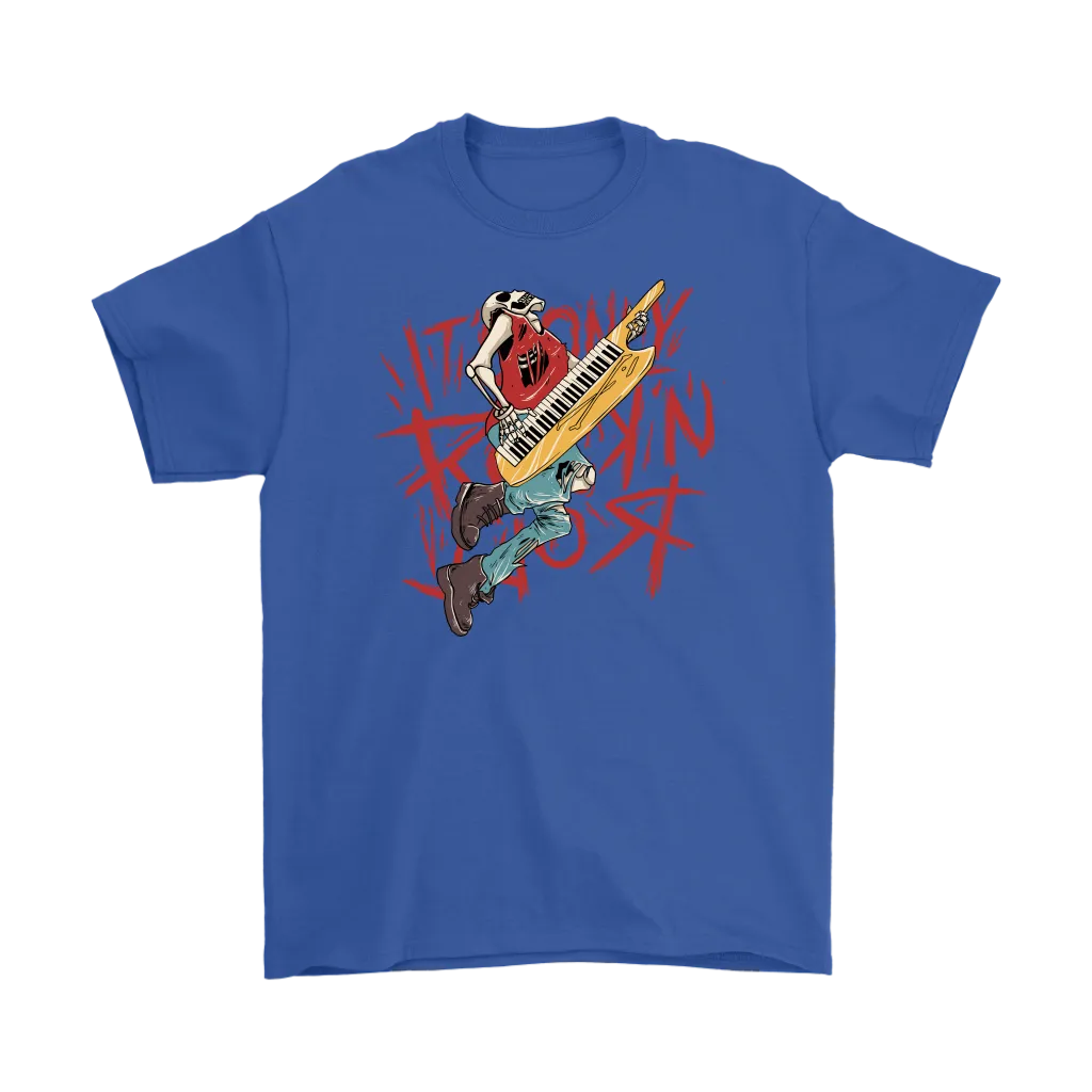 Keyboard Player T-shirt, Gift for Keyboard Player, Skeleton Keyboard Player Shirt, Rock and Roll T-shirt