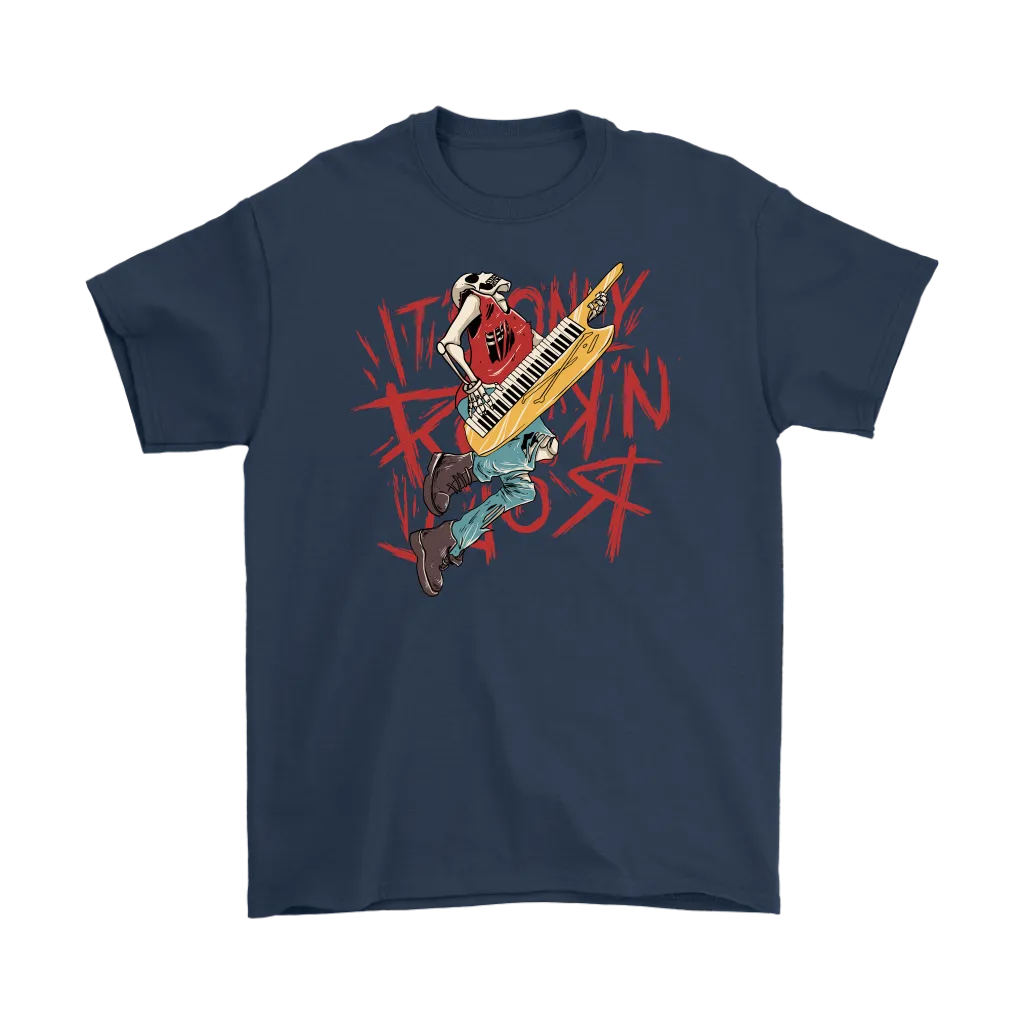 Keyboard Player T-shirt, Gift for Keyboard Player, Skeleton Keyboard Player Shirt, Rock and Roll T-shirt