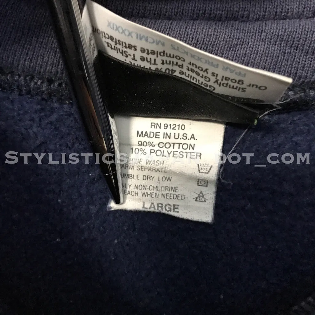 [L] FPAR Vintage Half Zip Mock Neck Pullover Sweatshirt Navy