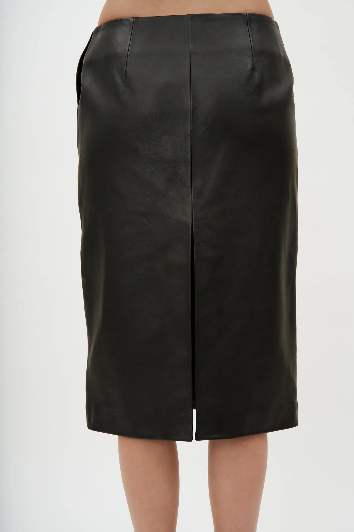 Leather Pencil Black Skirt