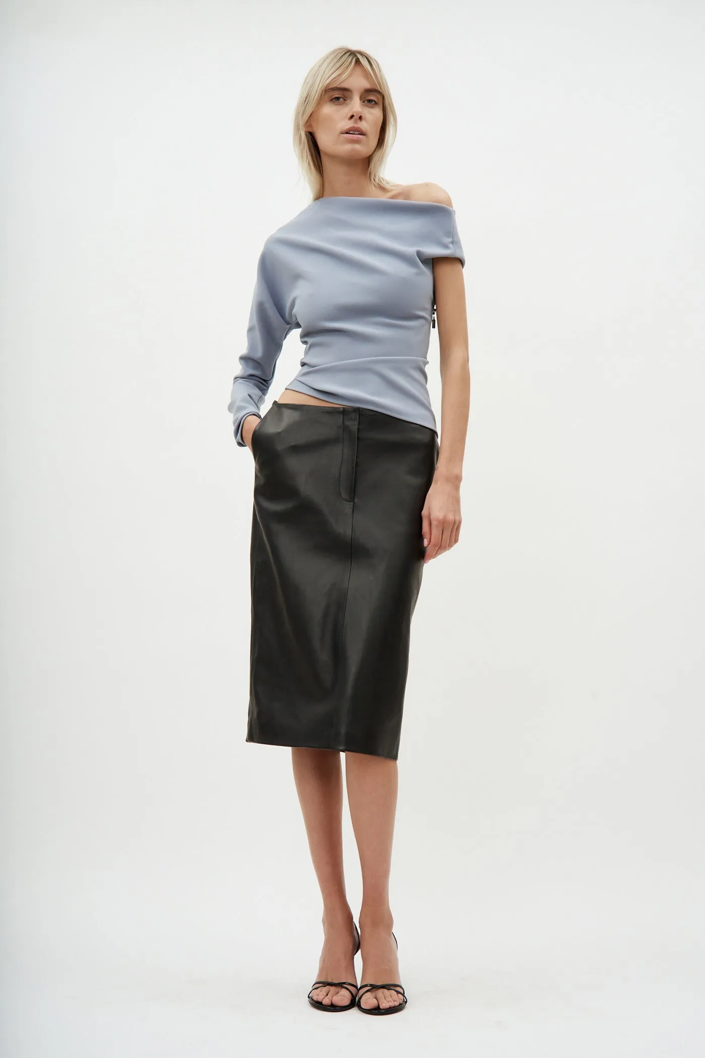 Leather Pencil Black Skirt