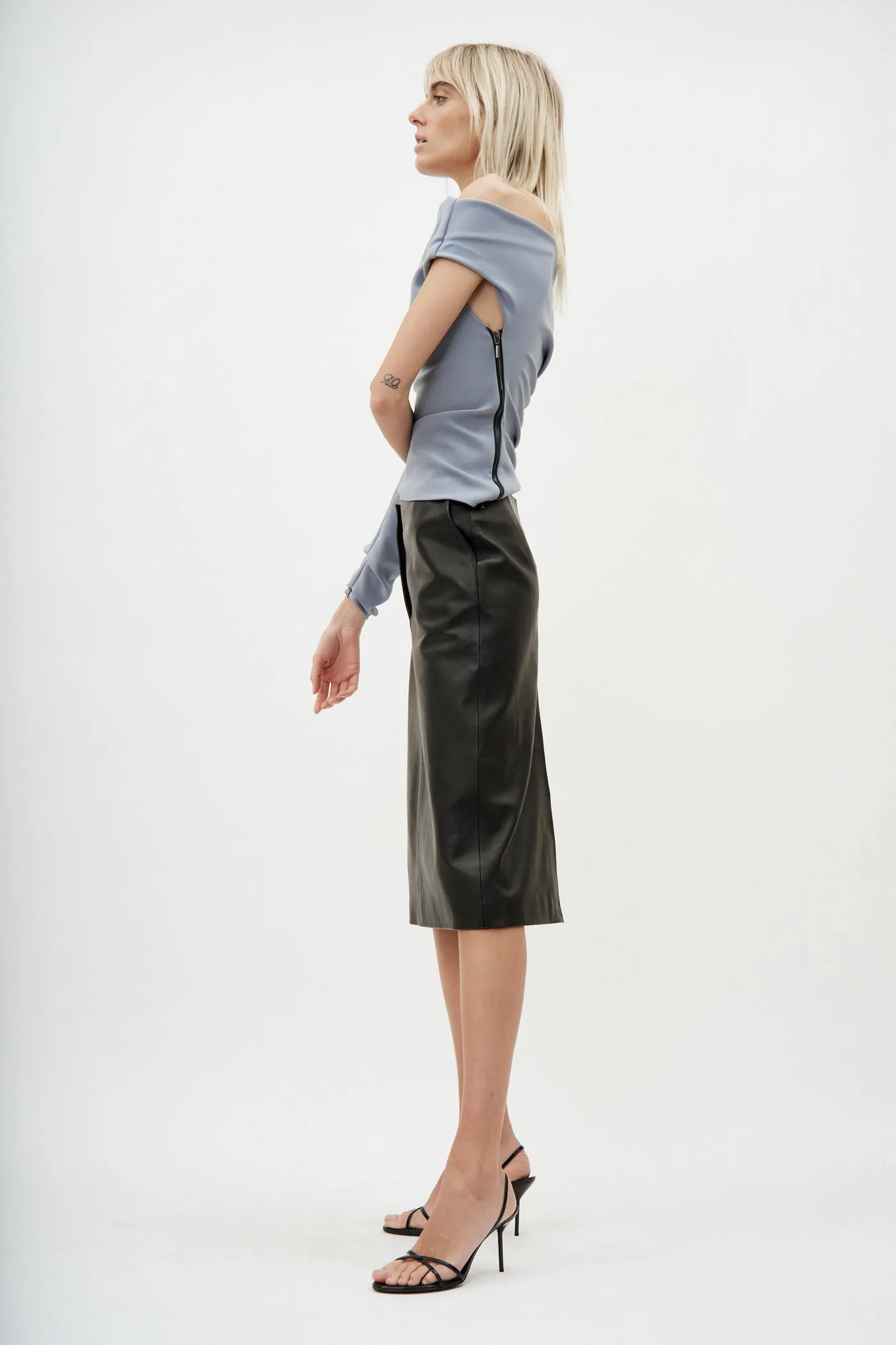 Leather Pencil Black Skirt