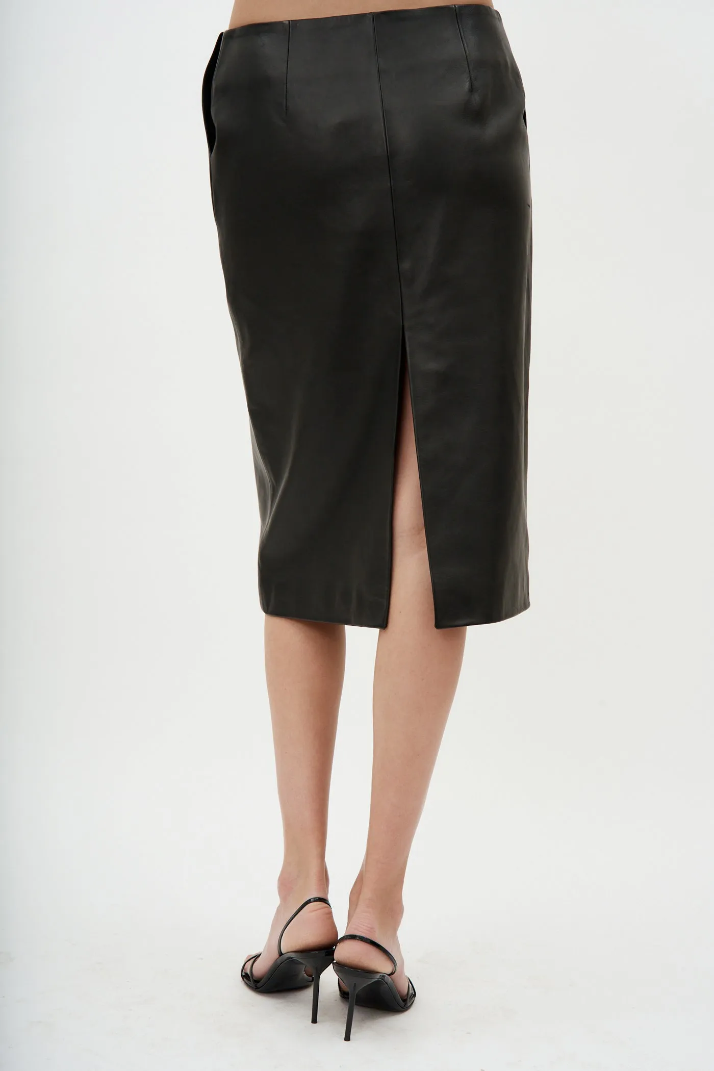 Leather Pencil Black Skirt