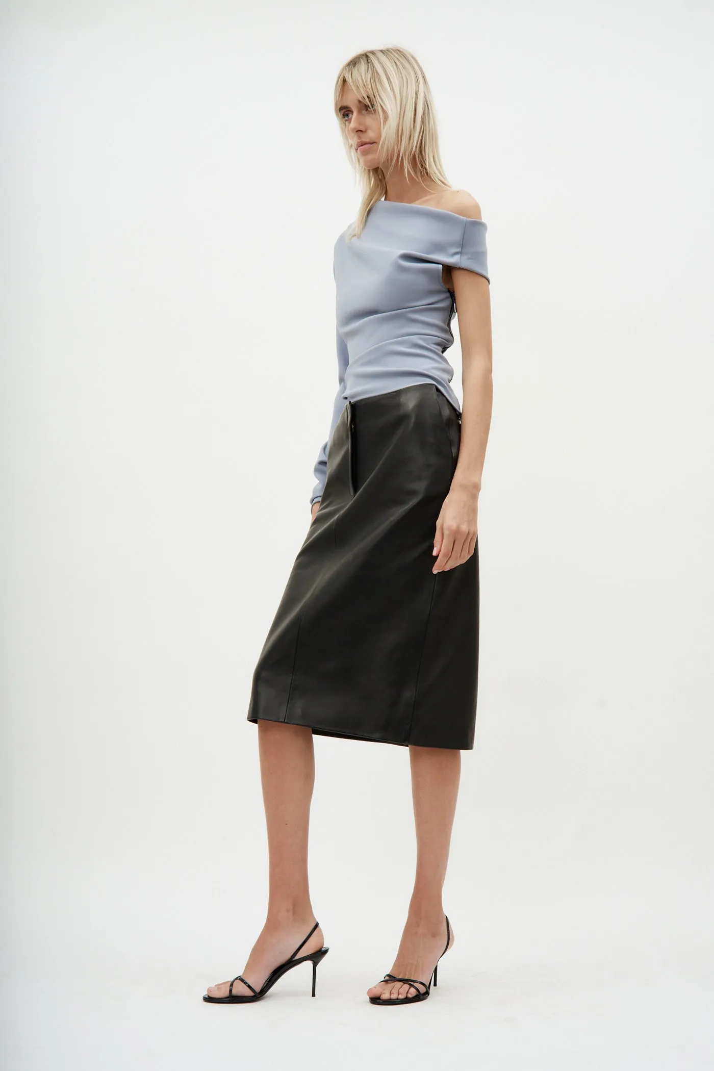 Leather Pencil Black Skirt