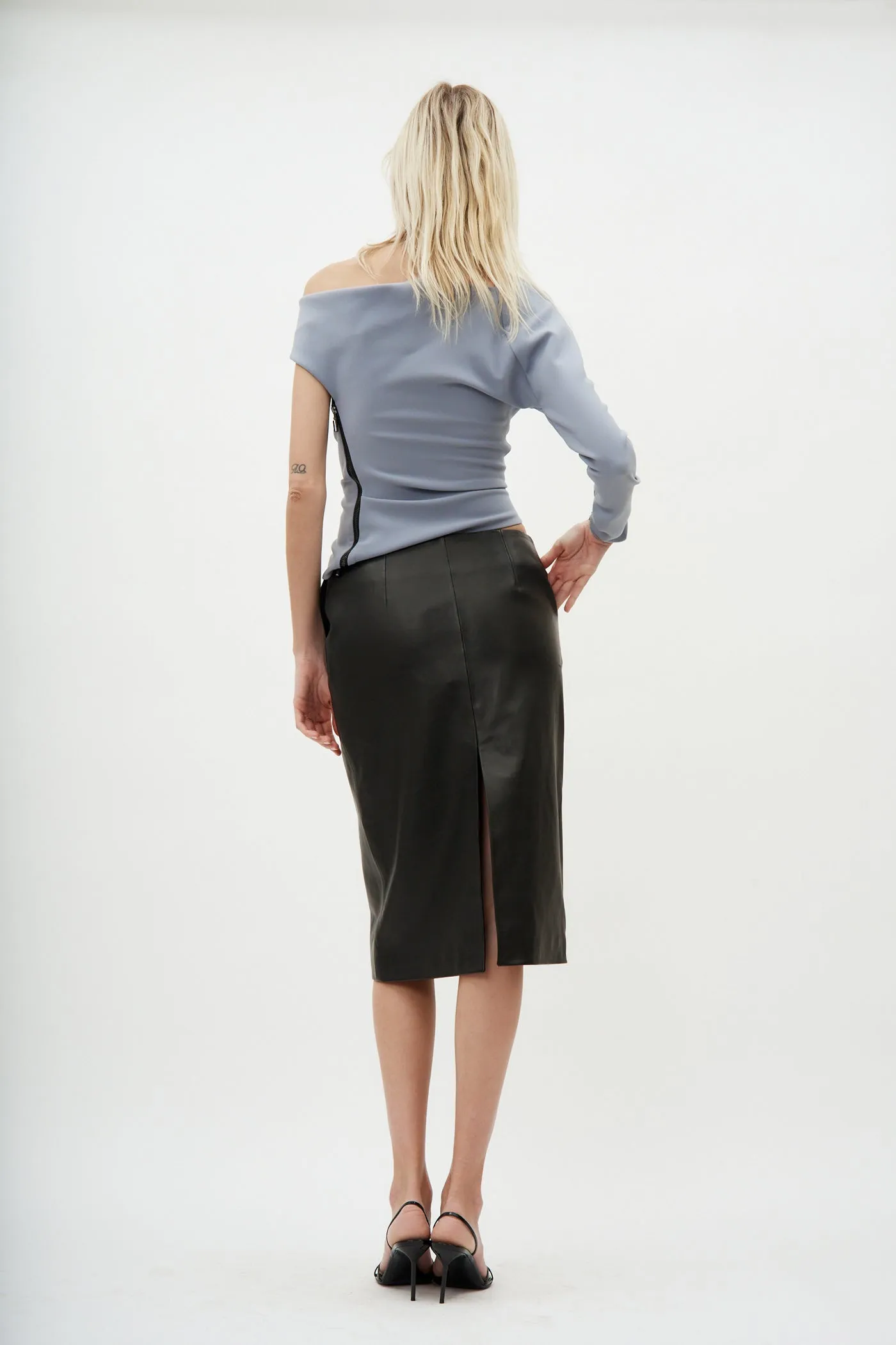 Leather Pencil Black Skirt