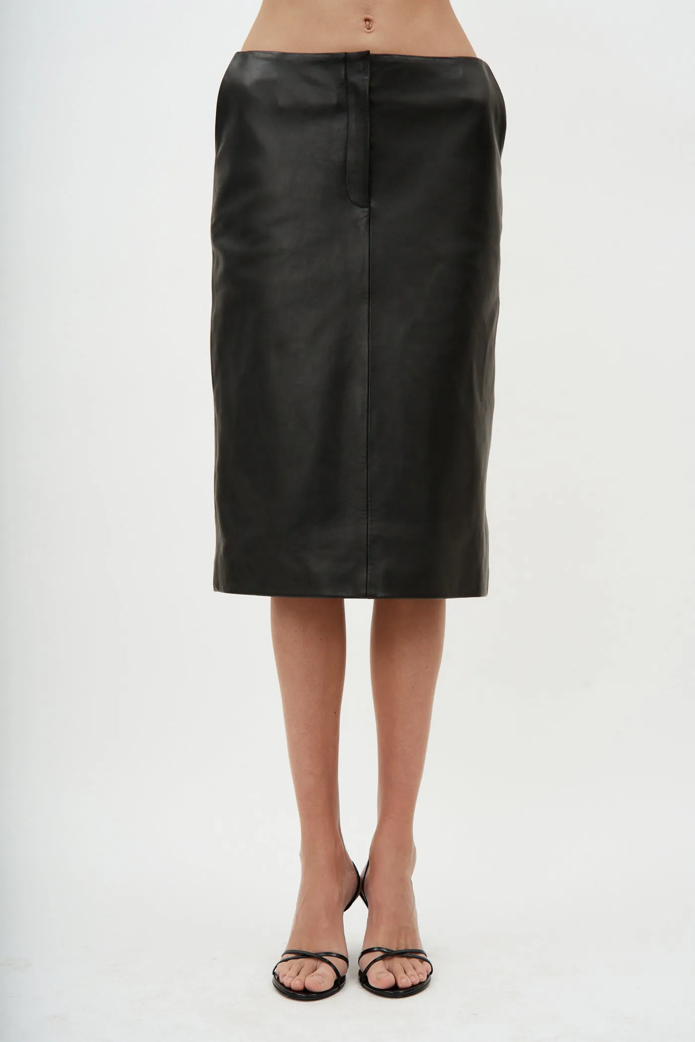 Leather Pencil Black Skirt