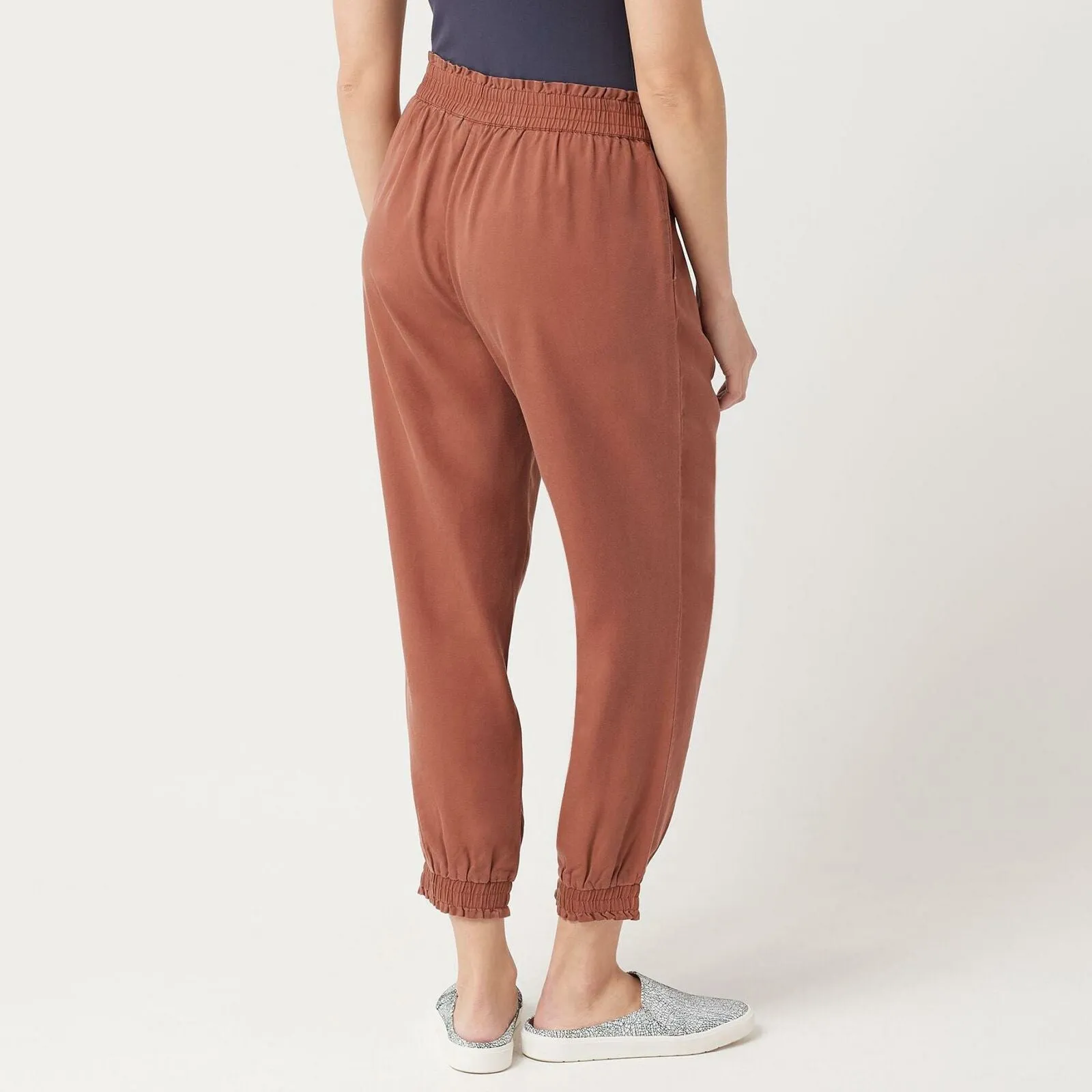 LOGO by Lori Goldstein Woven Lyocell Jogger Pants With Pockets