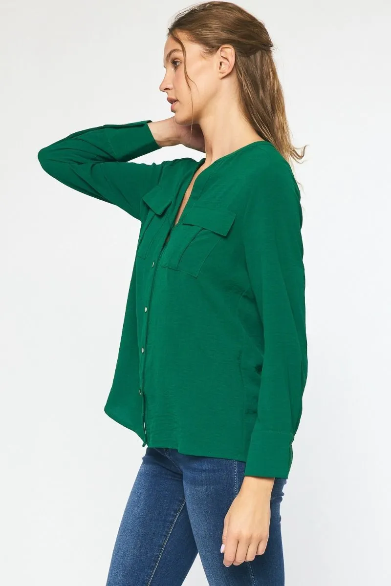 Long Sleeve Button Up with Pocket