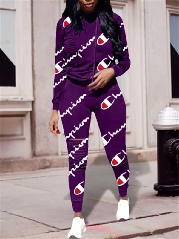 mangocouture Logo Print Hoodie & Pants Set--Clearance