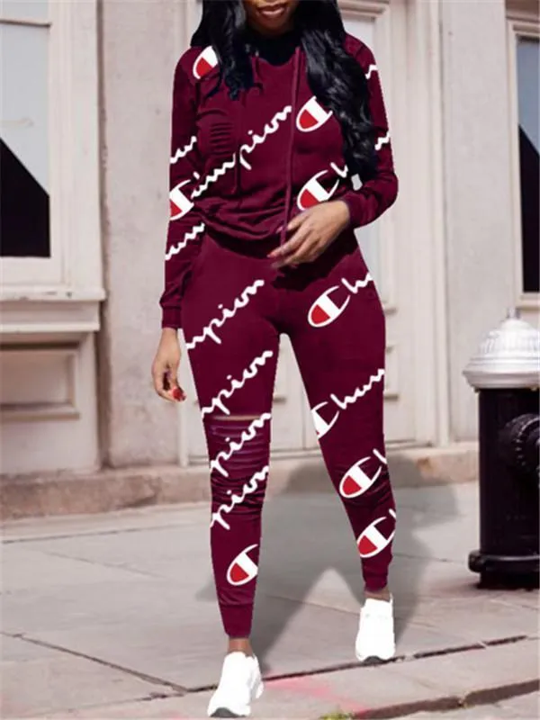 mangocouture Logo Print Hoodie & Pants Set--Clearance