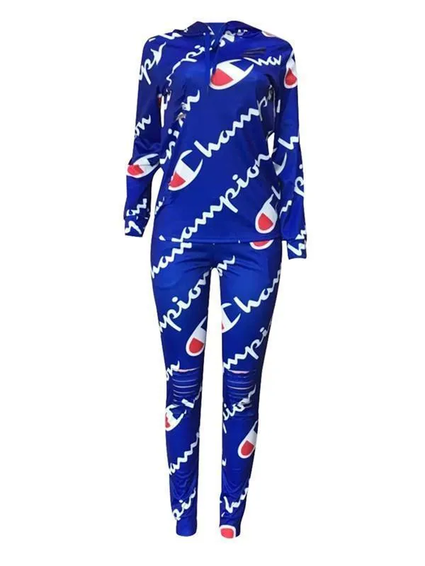 mangocouture Logo Print Hoodie & Pants Set--Clearance