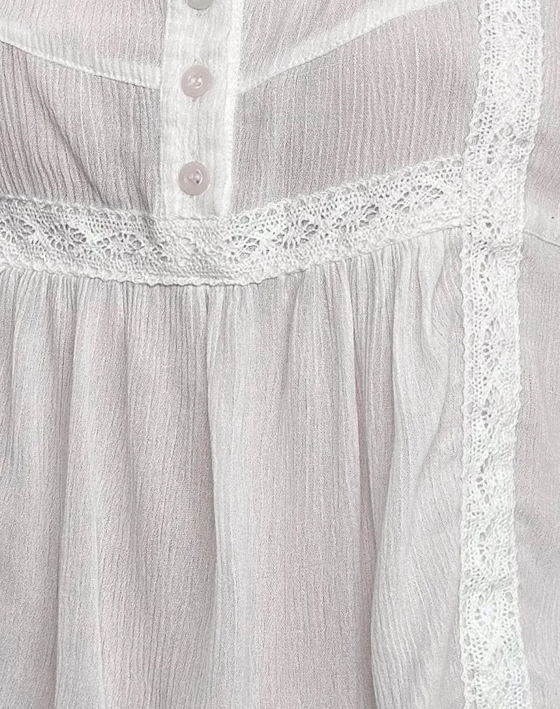 Maple Scoop Neck Peplum Top in Ivory