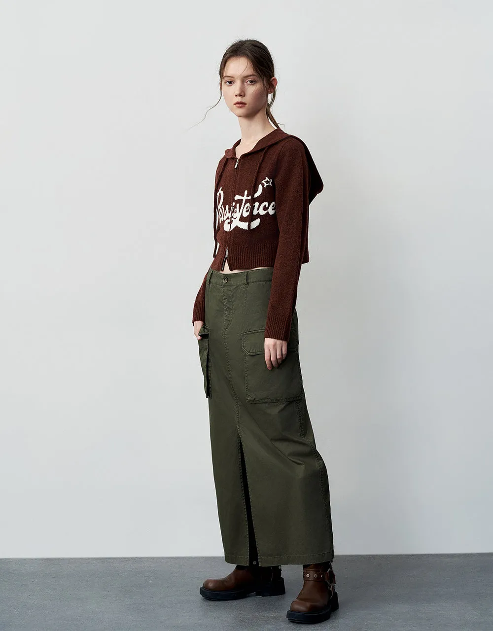 Maxi A-Line Skirt With Belt