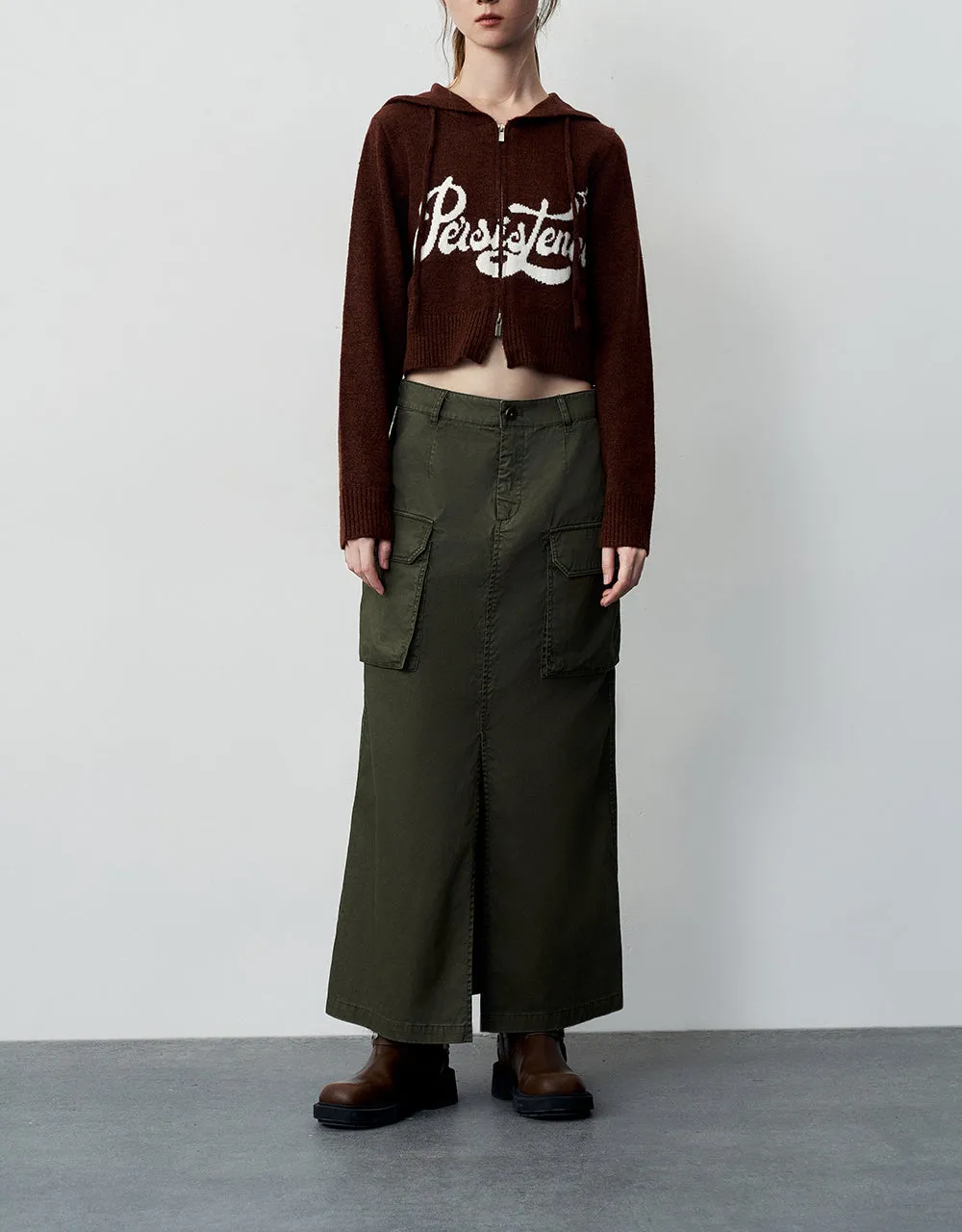 Maxi A-Line Skirt With Belt