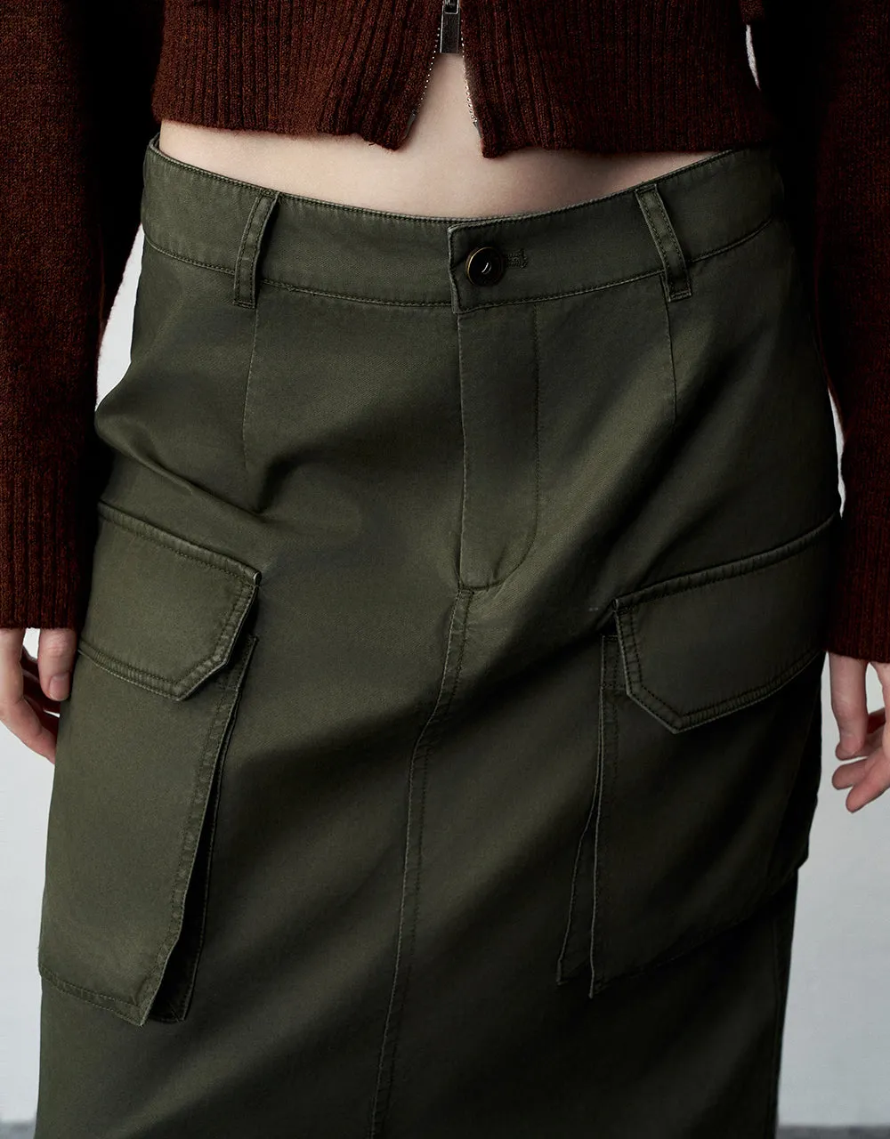 Maxi A-Line Skirt With Belt