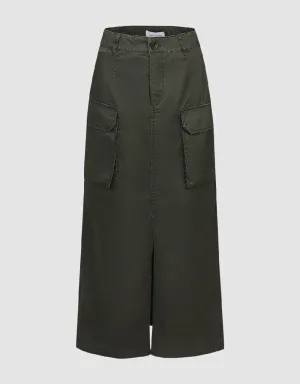 Maxi A-Line Skirt With Belt