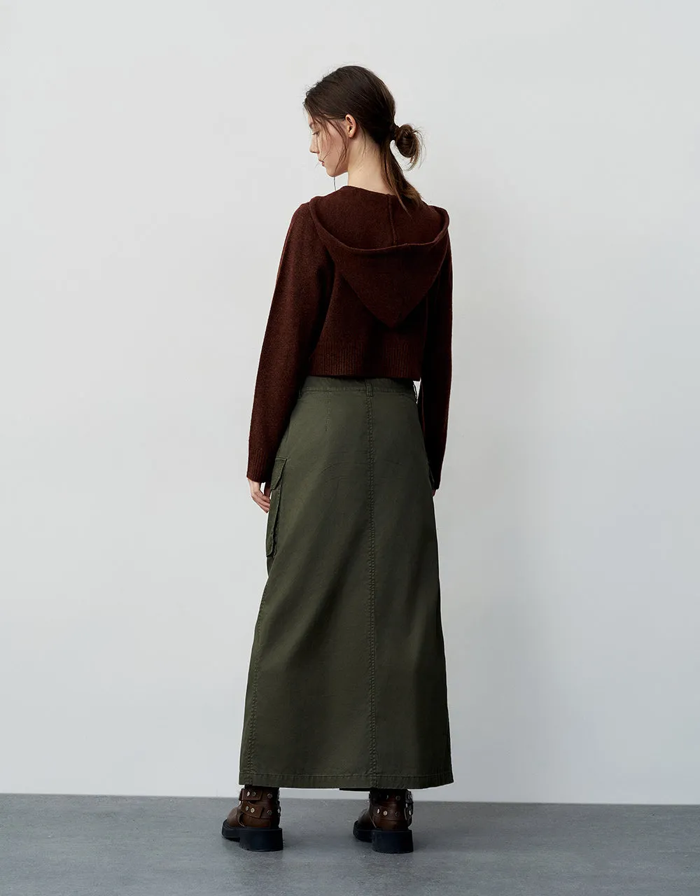Maxi A-Line Skirt With Belt