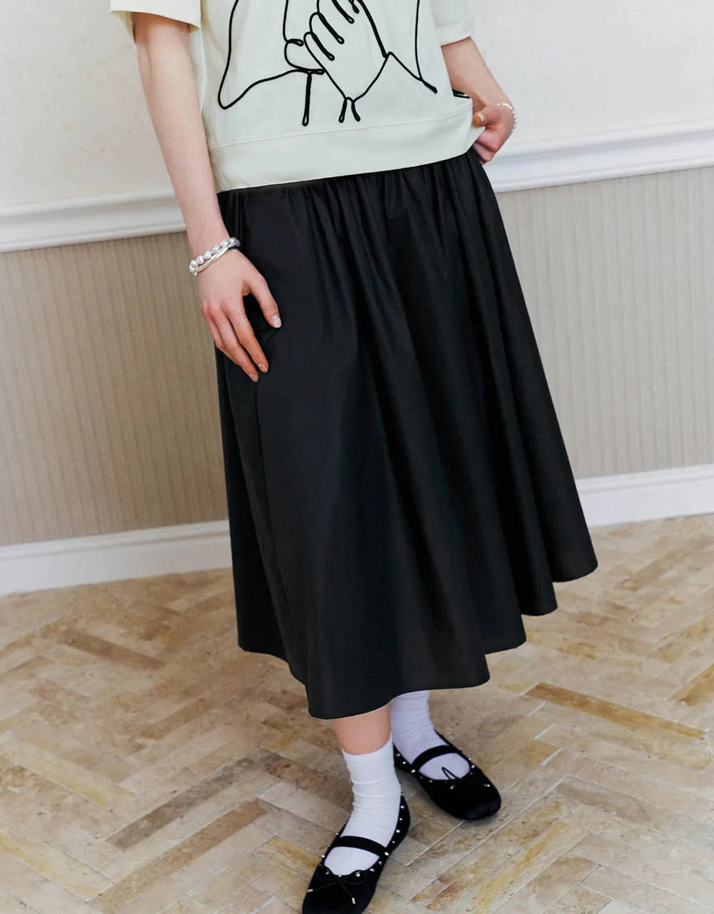 Midi A-Line Skirt
