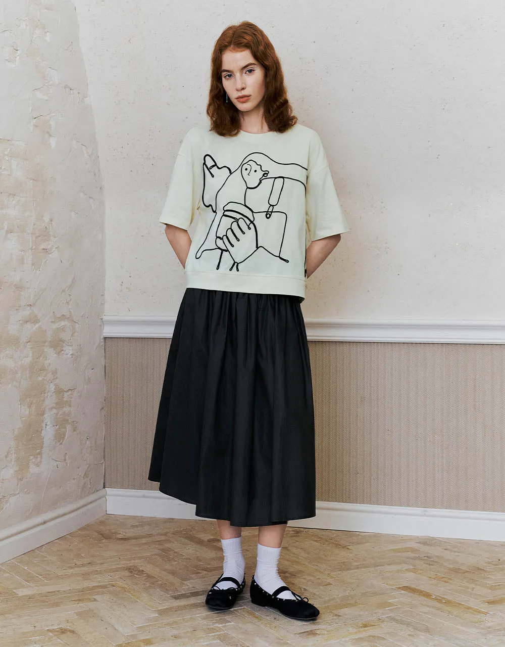 Midi A-Line Skirt