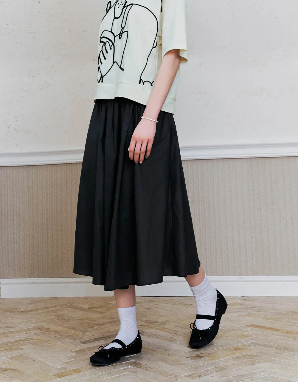 Midi A-Line Skirt