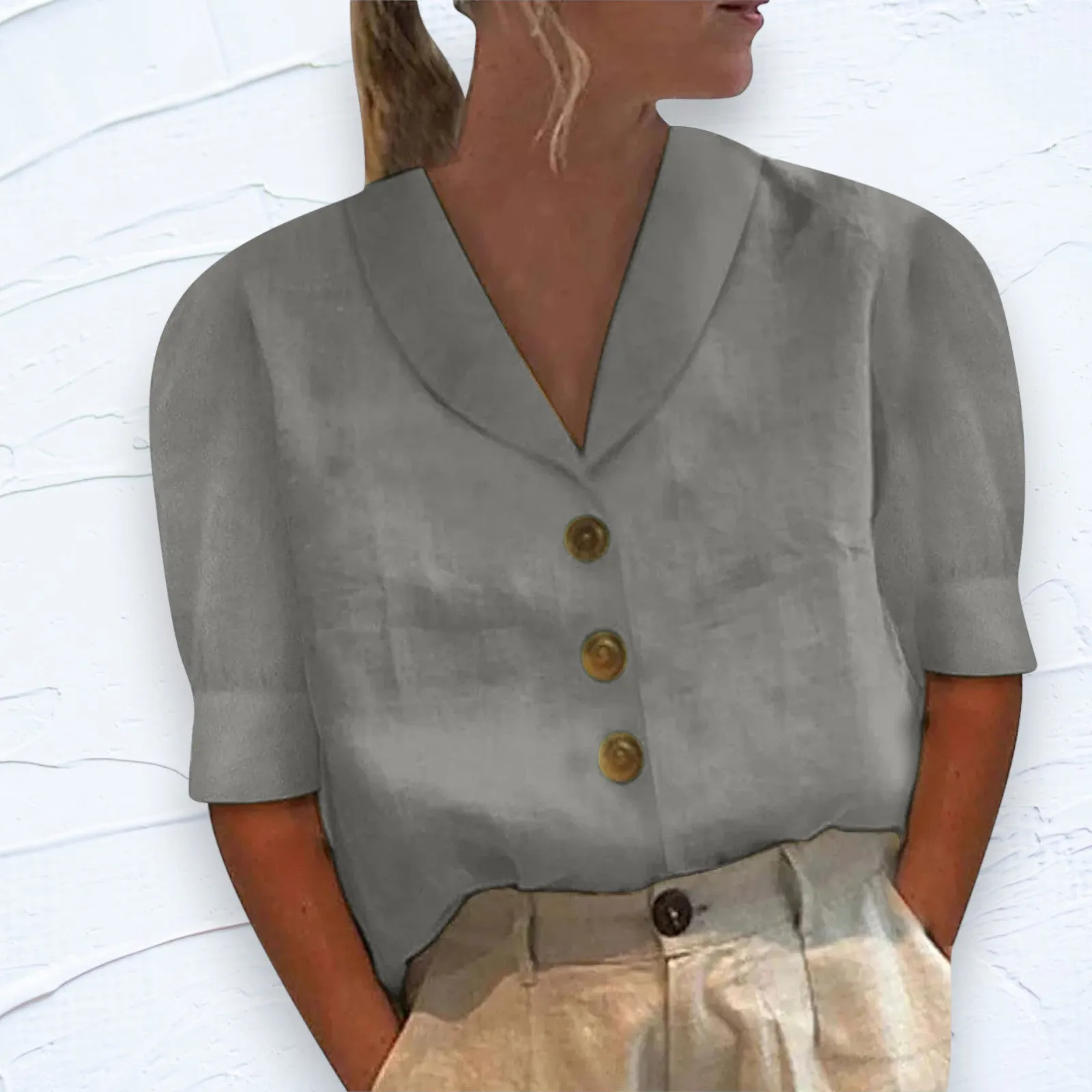 Millie - Chic Collared Button-Up Blouse