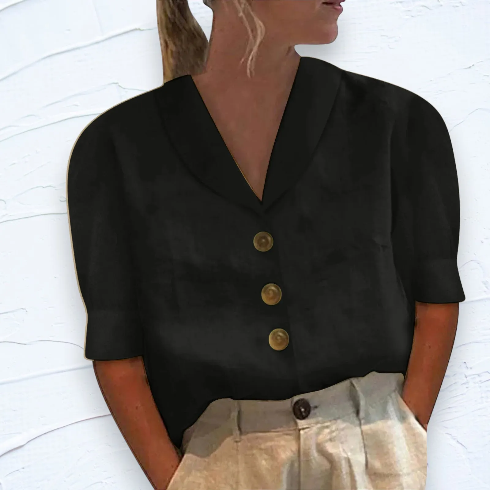 Millie - Chic Collared Button-Up Blouse