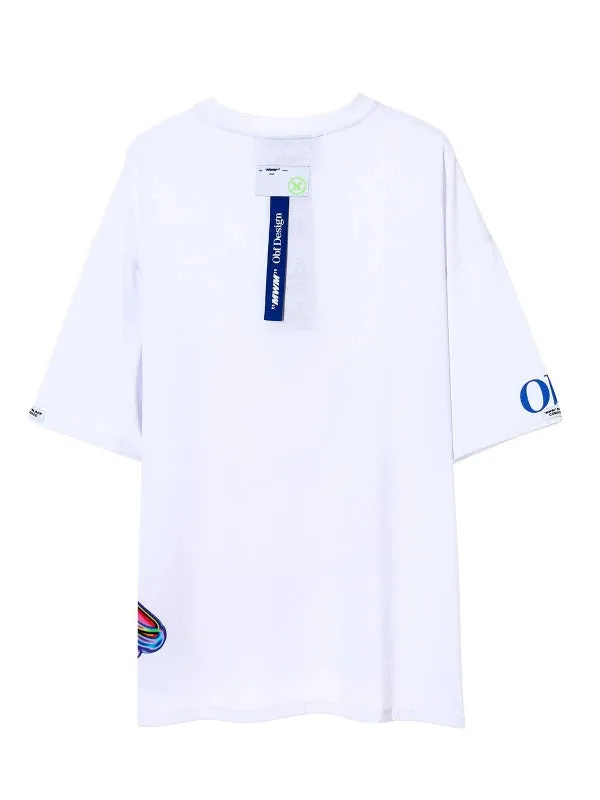 Mod Wave Movement Flying Dog T-Shirt- White