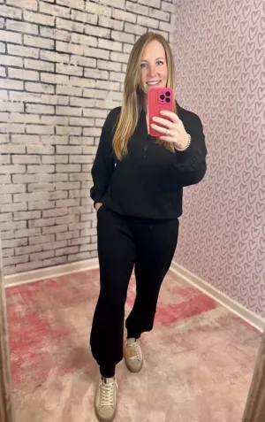 Modal Poly Scuba Half Zip Jogger Pant Set