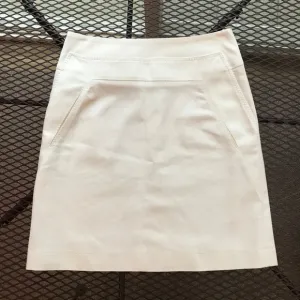 NEIMAN MARCUS AKRIS PUNTO WHITE ZIP PENCIL SKIRT