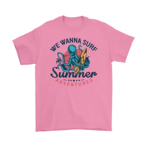 Octopus Surfer T-shirt, Octopus Gift, Surfer Gift, Surfer Shirt, Octopus Shirt, Summer T-shirt