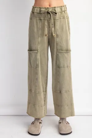 Olive Mineral Wash Pants
