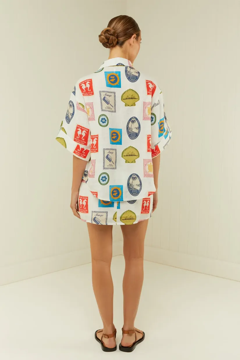 Palm Noosa East Mini Skirt - Holiday Stamp
