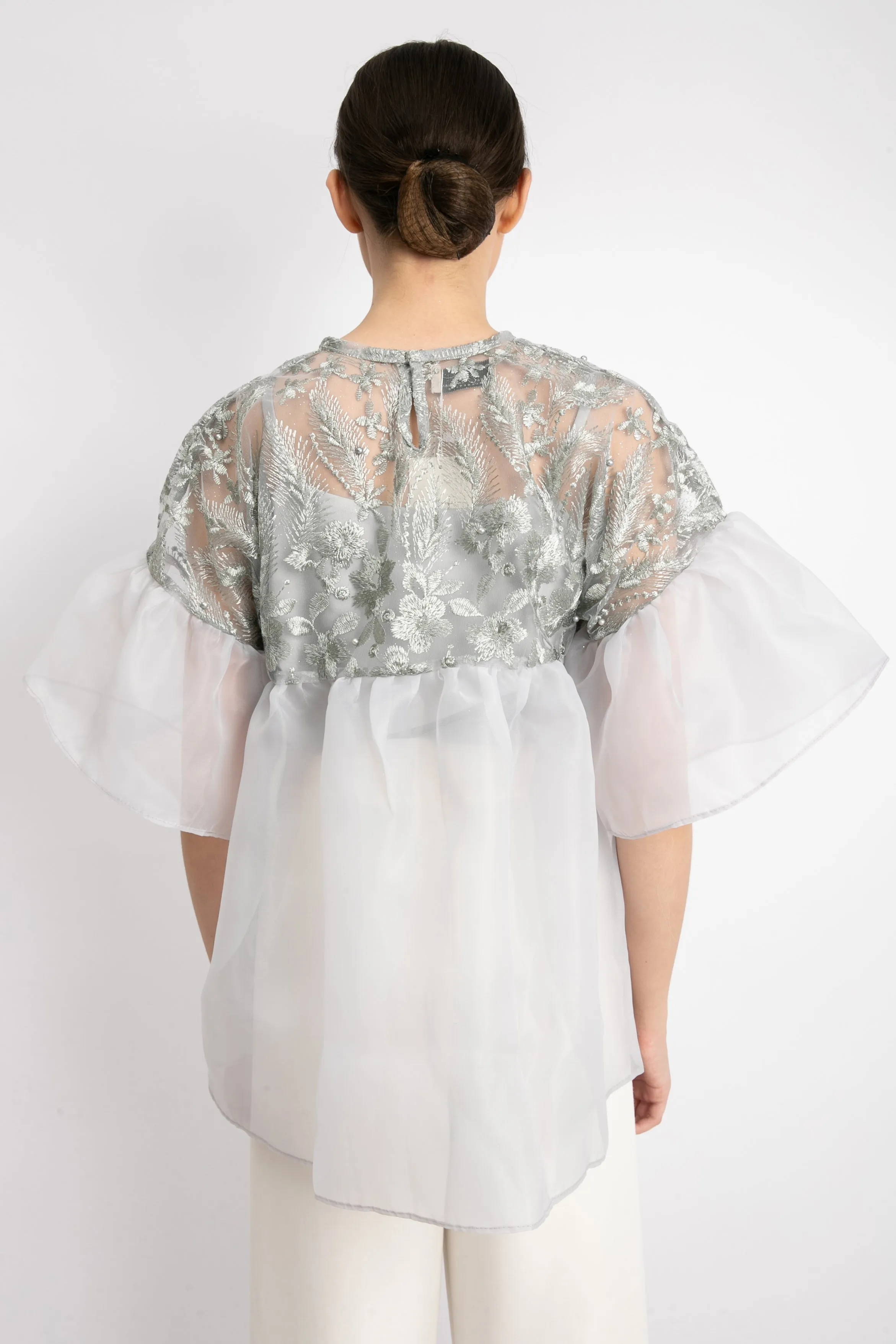 Papier Top in Greyish Blue