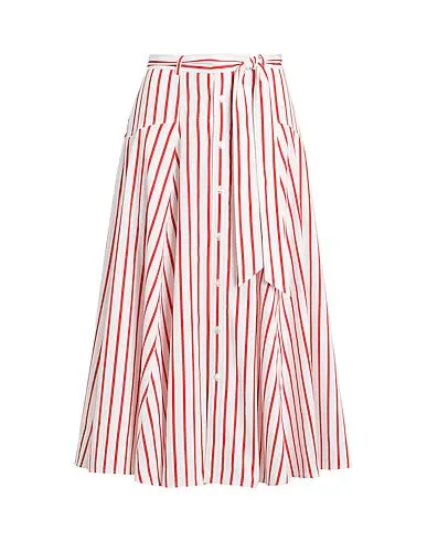 POLO RALPH LAUREN STRIPED COTTON A-LINE SKIRT