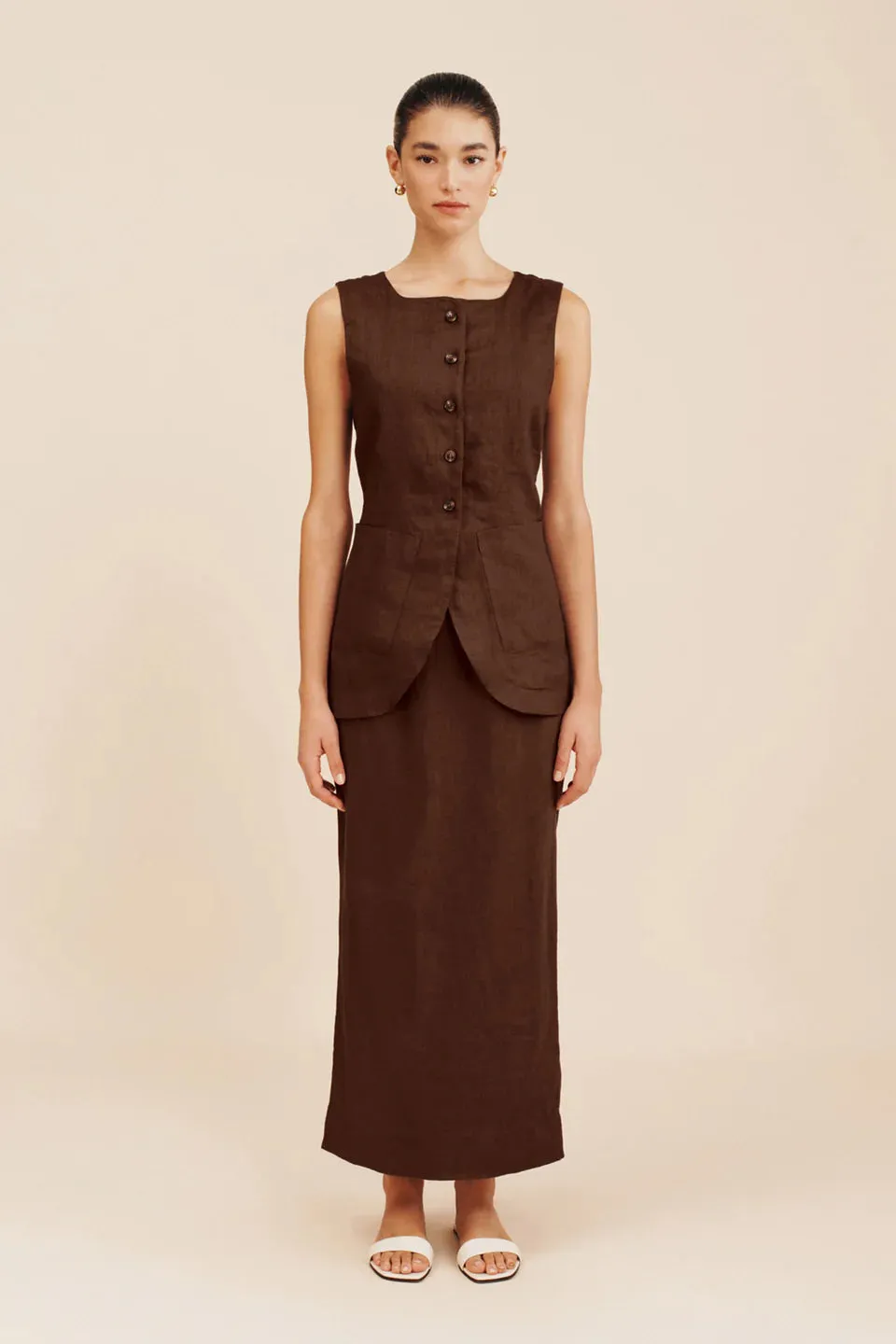 Posse Emma Pencil Skirt in Chocolate